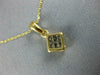 ESTATE .25CT DIAMOND 14KT YELLOW GOLD 3D PRINCESS INVISIBLE SQUARE PENDANT #1758