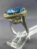 EXTRA LARGE 16.72CT DIAMOND & AAA OVAL BLUE TOPAZ 14KT 2 TONE GOLD 3D HALO RING