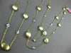 ESTATE LONG 1.20CT DIAMOND 14K WHITE & YELLOW GOLD OVAL BY THE YARD FUN NECKLACE