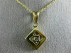 ESTATE .70CT PRINCESS CUT DIAMOND 14K YELLOW GOLD INVISIBLE SQUARE PENDANT#21142