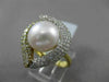 ESTATE 1.02CT DIAMOND 18KT TWO TONE GOLD AAA SOUTH SEA PEARL HEART SHAPE RING