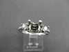 ESTATE .90CT DIAMOND 14K WHITE GOLD 3 STONE SEMI MOUNT 3D ENGAGEMENT RING #17613