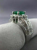 LARGE 3.30CT DIAMOND & AAA EMERALD 14K WHITE GOLD OVAL MULTI ROW ENGAGEMENT RING