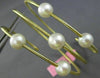 ESTATE WIDE AAA SOUTH SEA PEARL 14KT YELLOW GOLD 3 ROW FLEXIBLE BANGLE BRACELET