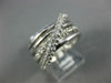 ESTATE WIDE .60CT DIAMOND 14KT WHITE GOLD MULTI ROW CRISS CROSS LOVE RING #1088