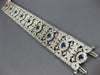 LARGE & LONG 7.15CT DIAMOND & AAA SAPPHIRE 14K WHITE GOLD FLOWER TENNIS BRACELET