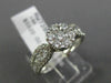 ESTATE 1.32CT DIAMOND 14KT WHITE GOLD 3D CLUSTER FLOWER ENGAGEMENT PROMISE RING