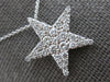 ESTATE .60CT DIAMOND 14K WHITE GOLD 3D CLASSIC STAR LOVE FLOATING PENDANT #27842