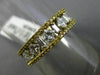 ESTATE 1.72CT WHITE & FANCY YELLOW DIAMOND 18KT GOLD SEMI ETERNITY WEDDING RING