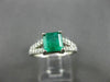 ESTATE 1.33CT DIAMOND & AAA EMERALD 14K WHITE GOLD LUCIDA ENGAGEMENT RING #22247