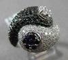 ESTATE LARGE 3.00CTW BLACK & WHITE DIAMOND 18KT WHITE GOLD YIN & YANG FUN RING