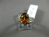 ESTATE 1.82CT DIAMOND & CITRINE 14KT WHITE GOLD 3 STONE PAST PRESENT FUTURE RING