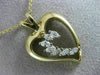 ESTATE .42CT DIAMOND 14KT WHITE & YELLOW GOLD 3D OPEN HEART JOURNEY PENDANT #508