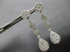 LARGE 2.58CT DIAMOND 18KT WHITE GOLD TEAR DROP FLOWER INFINITY HANGING EARRINGS