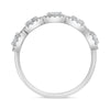 1.35CT DIAMOND 14KT WHITE GOLD OVAL & ROUND FLOWER SEMI ETERNTY ANNIVERSARY RING