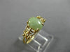 ESTATE AAA OVAL JADE 14KT YELLOW GOLD SOLITAIRE CHINESE CHARACTER LUCKY FUN RING
