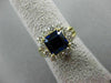 ESTATE WIDE 4.08CT DIAMOND & AAA SAPPHIRE 18K 2 TONE GOLD ENGAGEMENT RING #20600