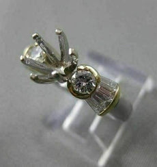 ESTATE .90CTW DIAMOND 18KT WHITE & YELLOW GOLD 3D SEMI MOUNT RING F/G VVS #21093