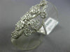 ESTATE MASSIVE 1.48CT DIAMOND 18KT WHITE GOLD 3D MULTI FLOWER OPEN COCKTAIL RING