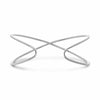 ESTATE .42CT DIAMOND 14KT WHITE GOLD 3D CRISS CROSS PAVE CUFF BANGLE BRACELET