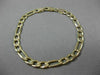 ESTATE WIDE 14KT YELLOW GOLD CLASSIC SOLID ITALIAN FIGARO WOMEN BRACELET #22862