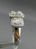 ESTATE WIDE .89CT ROUND & BAGUETTE DIAMOND 18KT WHITE GOLD HALO PROMISE RING