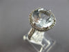 LARGE 5.66CT DIAMOND & AAA AQUAMARINE 14KT WHITE GOLD ROUND HALO ENGAGEMENT RING
