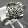 ESTATE .25CT DIAMOND 14KT WHITE GOLD 3D GEOMETRIC CLUSTER SQUARE FUN RING