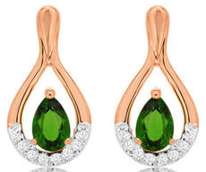 1.02CT DIAMOND & AAA RUSSALITE 14KT WHITE & ROSE GOLD INFINITY HANGING EARRINGS