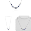 1.73CT DIAMOND & AAA SAPPHIRE 14KT WHITE GOLD 11 STONE BEZEL ADJUSTABLE NECKLACE
