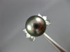 ESTATE .75CT DIAMOND & AAA TAHITIAN PEARL PLATINUM ROUND & PEAR SHAPE LOVE RING