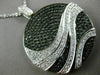 LARGE 2.21CT WHITE & BLACK DIAMOND 18KT WHITE GOLD 3D CIRCULAR WAVE FUN PENDANT