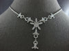 LARGE 1.25CT DIAMOND 18KT WHITE GOLD 3D FLOWER SNOWFLAKE LARIAT NECKLACE #27832