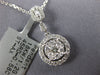 ESTATE .53CT DIAMOND 18K WHITE GOLD 3D CLUSTER FLOWER INVISIBLE FLOATING PENDANT