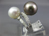 LARGE .57CT DIAMOND AAA SOUTH SEA & TAHITIAN PEARL 14KT WHITE GOLD 3D RING #2372