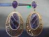 ESTATE LARGE 2.70CT DIAMOND AMETHYST 18K WHITE & ROSE GOLD HALO CLIP ON EARRINGS