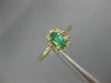 ESTATE .45CT DIAMOND & AAA EMERALD 14KT YELLOW GOLD 3D OVAL FLOWER RING #21761