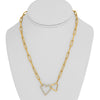 .73CT DIAMOND 14KT YELLOW GOLD 3D CLASSIC DOUBLE OPEN HEART LOVE KNOT NECKLACE