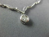 ANTIQUE .20CT DIAMOND 18K WHITE GOLD 3D CLASSIC SOLITAIRE SWIRL NECKLACE #19119