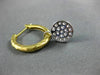 ESTATE .57CT DIAMOND 14KT 2 TONE GOLD 3D PAVE CIRCULAR HOOP FUN EARRINGS #20819