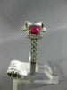 ESTATE LARGE 3.30CT DIAMOND & AAA RUBY 14K WHITE GOLD 3D CLASSIC ENGAGEMENT RING