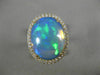 LARGE 7.80CT DIAMOND & AAA OPAL 14KT YELLOW GOLD CLASSIC OVAL DOUBLE HALO RING
