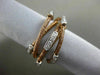 ESTATE .16CT DIAMOND 18KT WHITE & ROSE GOLD 3D MULTI ROW CRISS CROSS MESH RING