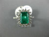 LARGE 2.75CT DIAMOND & AAA EMERALD 14K WHITE GOLD 3D SQUARE HALO ENGAGEMENT RING