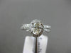 ESTATE 1.42CT DIAMOND 14KT WHITE GOLD OVAL HALO ENGAGEMENT WEDDING RING BAND SET