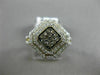 WIDE .50CT WHITE & CHOCOLATE FANCY DIAMOND 14KT TWO TONE GOLD DDOUBLE HALO RING
