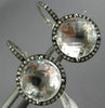 ESTATE MASSIVE 7.0CT CZ 14KT WHITE GOLD 3D ROUND HALO LEVERBACK HANGING EARRINGS