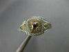 ESTATE GIA .44CT DIAMOND 18KT TRI COLOR GOLD 3D SQUARE HALO ENGAGEMENT RING