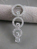 ESTATE 1.06CT DIAMOND 14K WHITE GOLD LONG DESIGNER CIRCLE JOURNEY PENDANT #2384