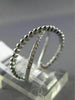 ESTATE .10CT ROUND DIAMOND 14KT WHITE GOLD 3D X LOVE MILGRAIN BEAD RING F/G VSSI